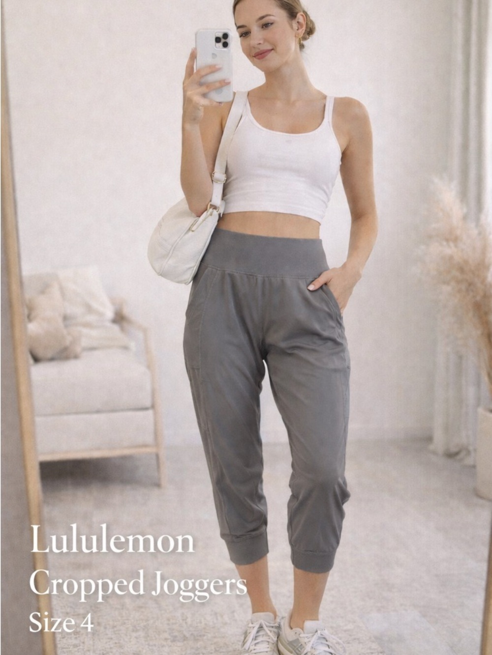 lululemon athletica Cropped Joggers in Gray High Rise Size 4